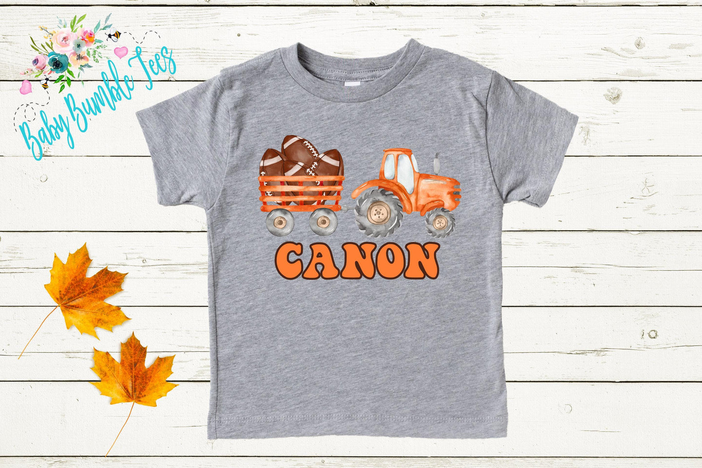 Boys Football Tractor Shirt - Personalized Name T-Shirt