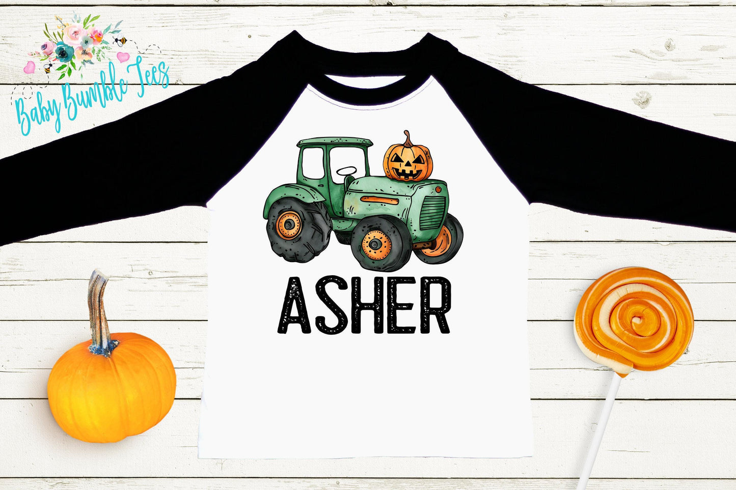 Boys Fall Tractor Shirt - Personalized Name T-Shirt