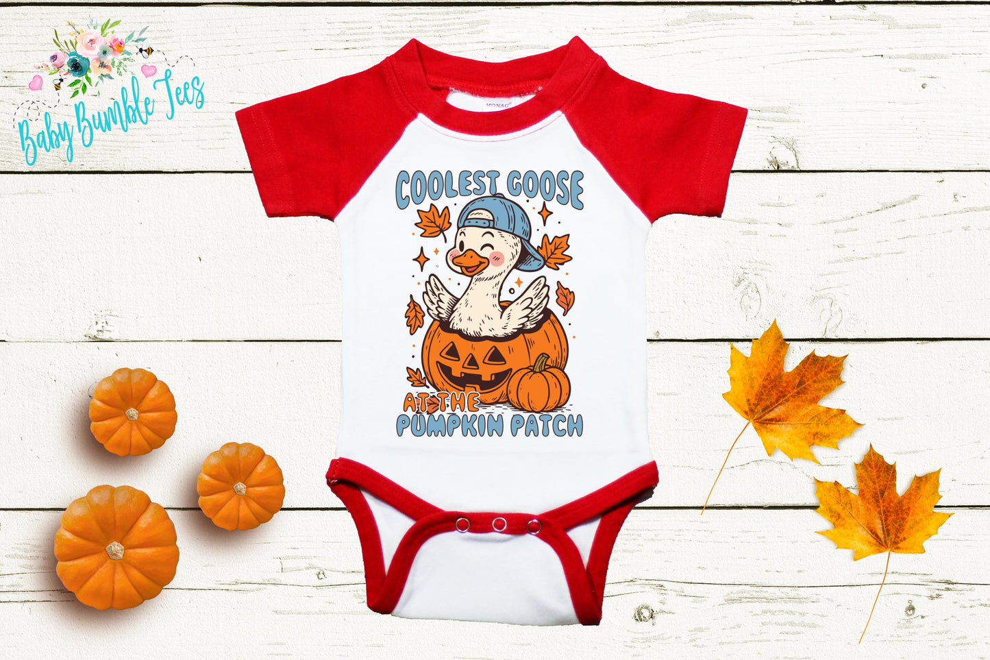 Coolest Goose At The The Patch Bodysuit - Baby Boy Fall Pumpkin Patch Outfit
