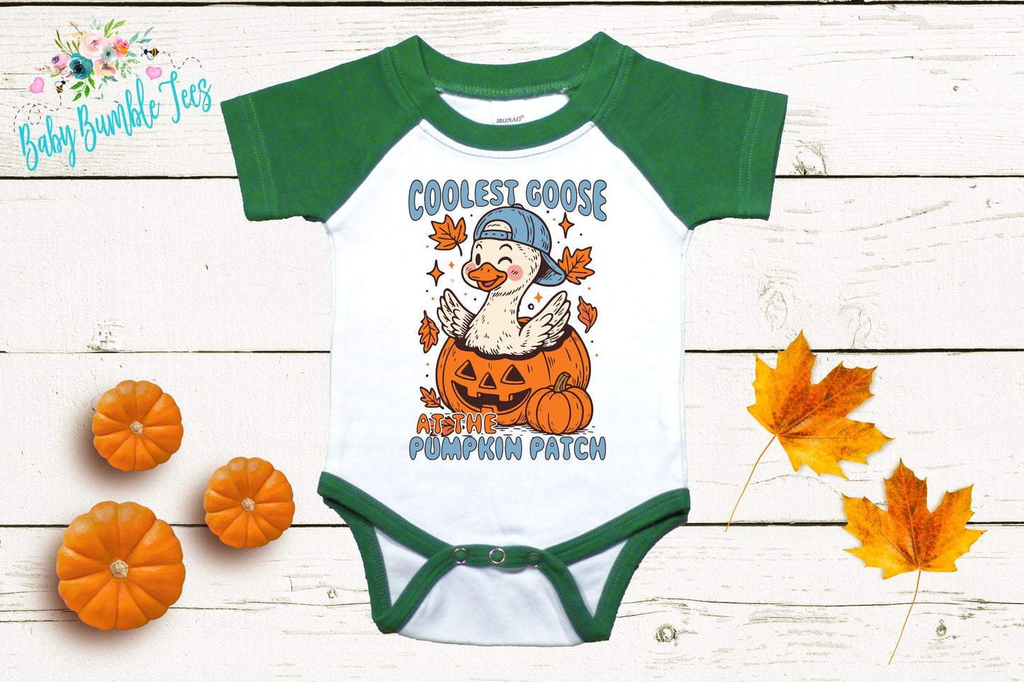 Coolest Goose At The The Patch Bodysuit - Baby Boy Fall Pumpkin Patch Outfit