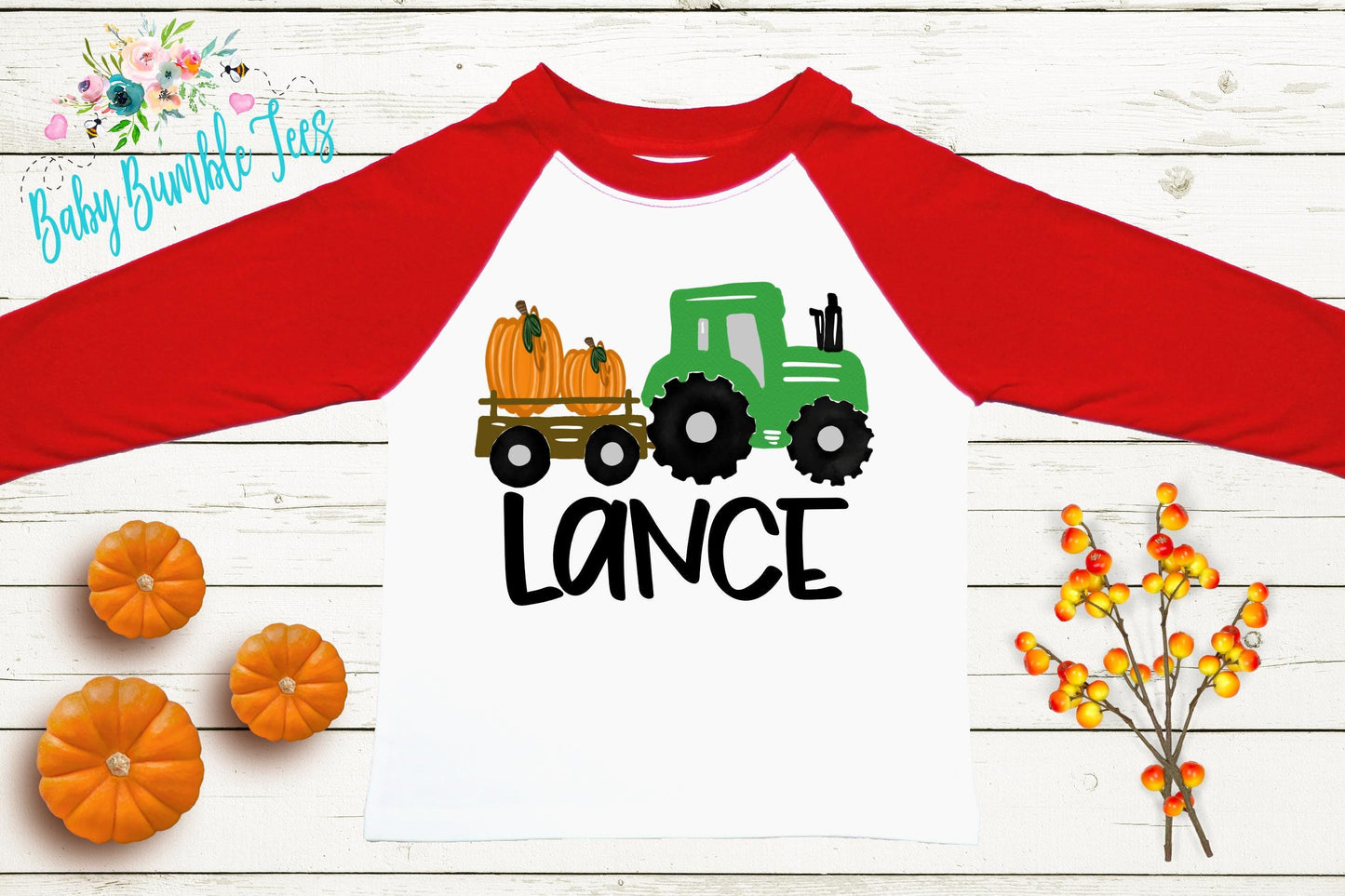 Boys Fall Tractor Shirt - Kids Farm Pumpkin Patch Shirt