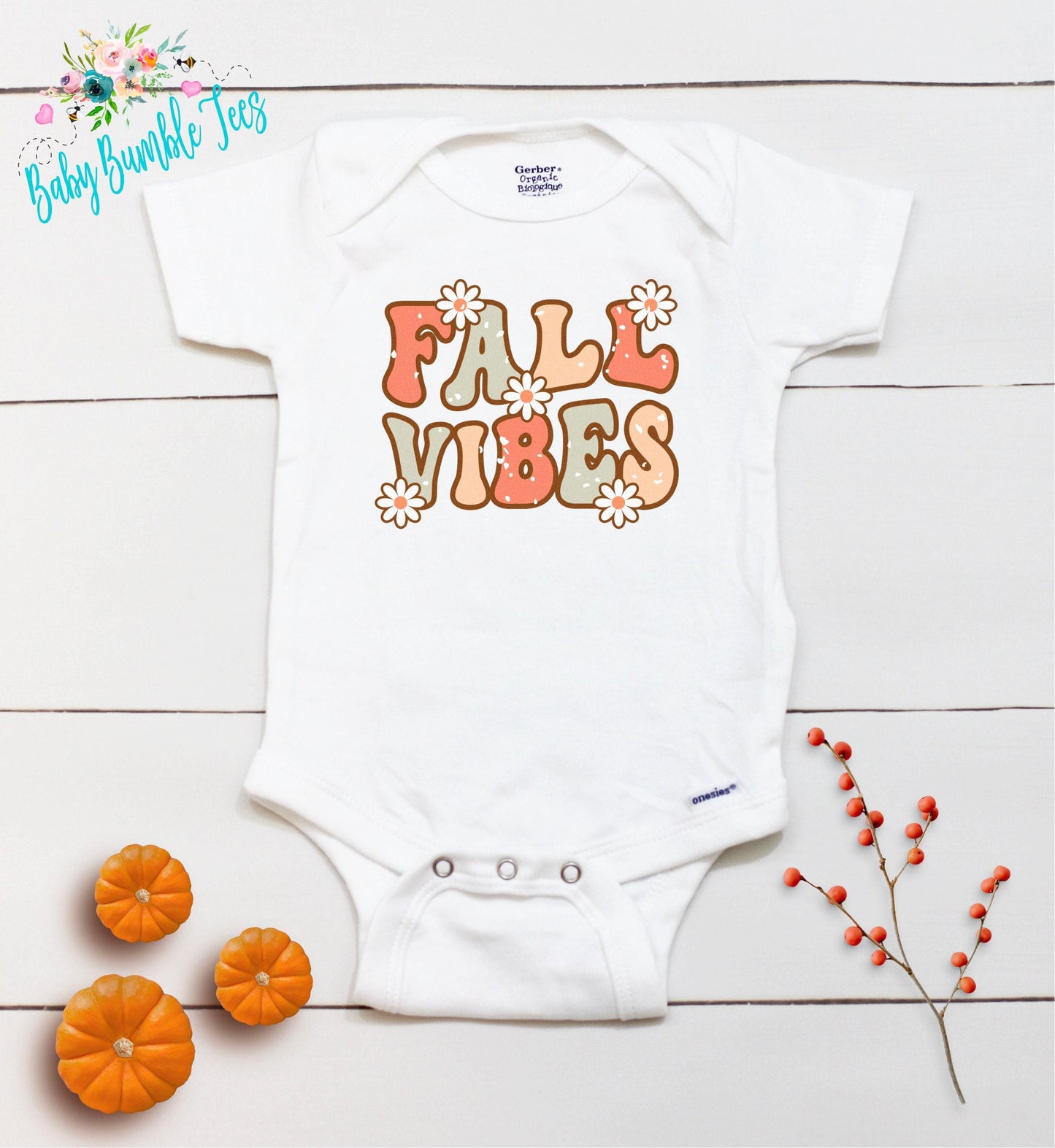 Fall Vibes Bodysuit - Retro Pumpkin Patch Bodysuit