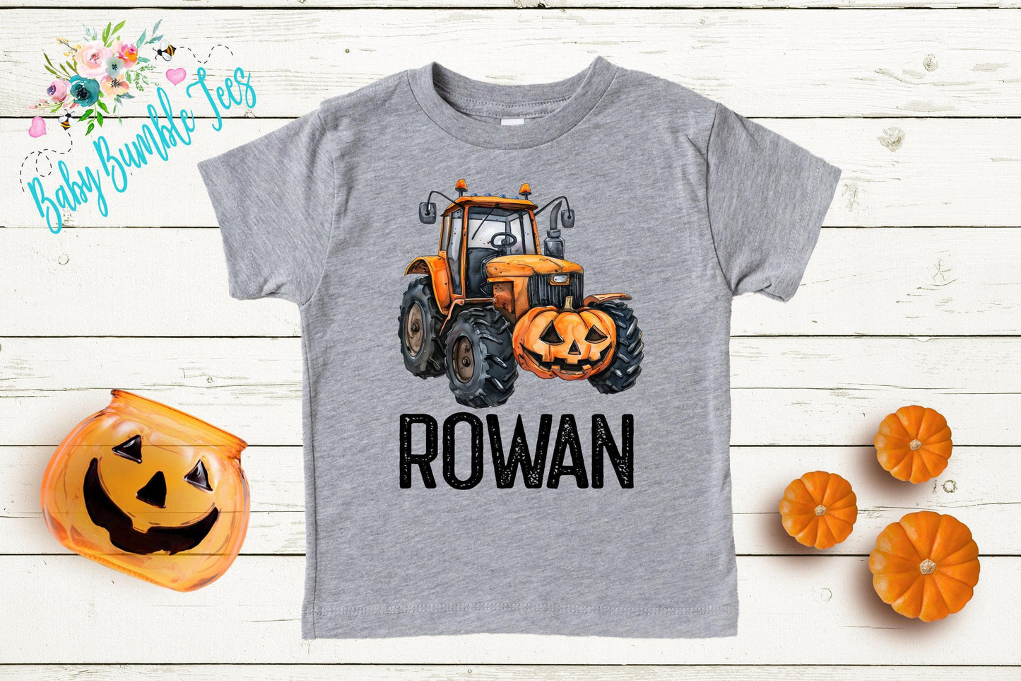 Boys Fall Tractor Shirt - Custom Name Pumpkin Patch Shirt