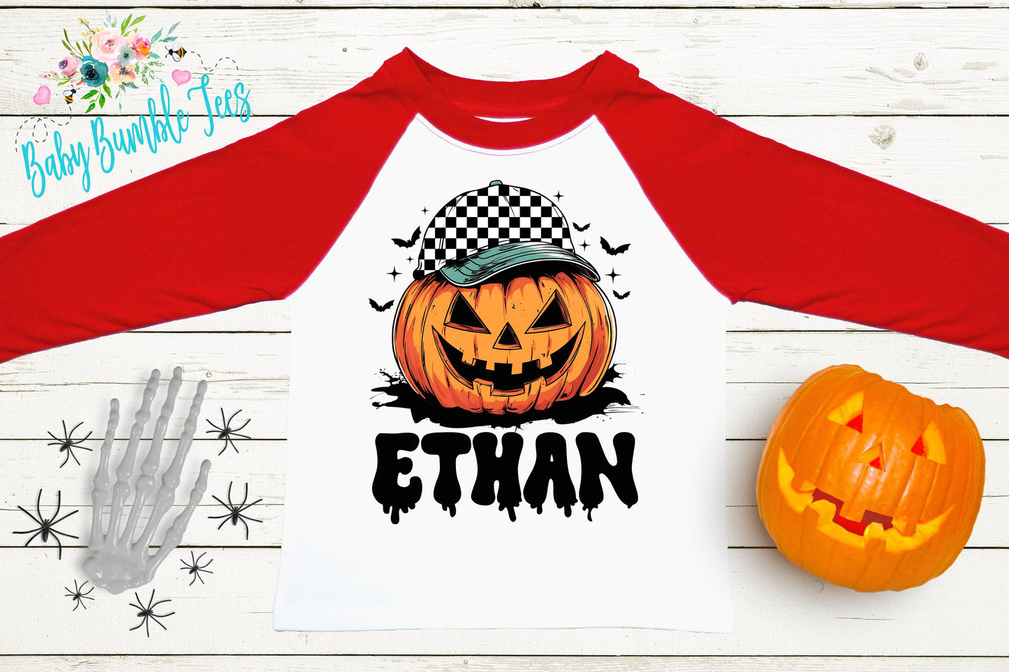 Boys Pumpkin Halloween Shirt, Personalized Name T-Shirt, Pumpkin Patch, Custom Name, Toddler Tshirt, Kids Shirt, Distressed Retro Halloween
