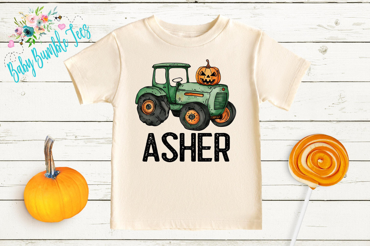 Boys Fall Tractor Shirt - Personalized Name T-Shirt