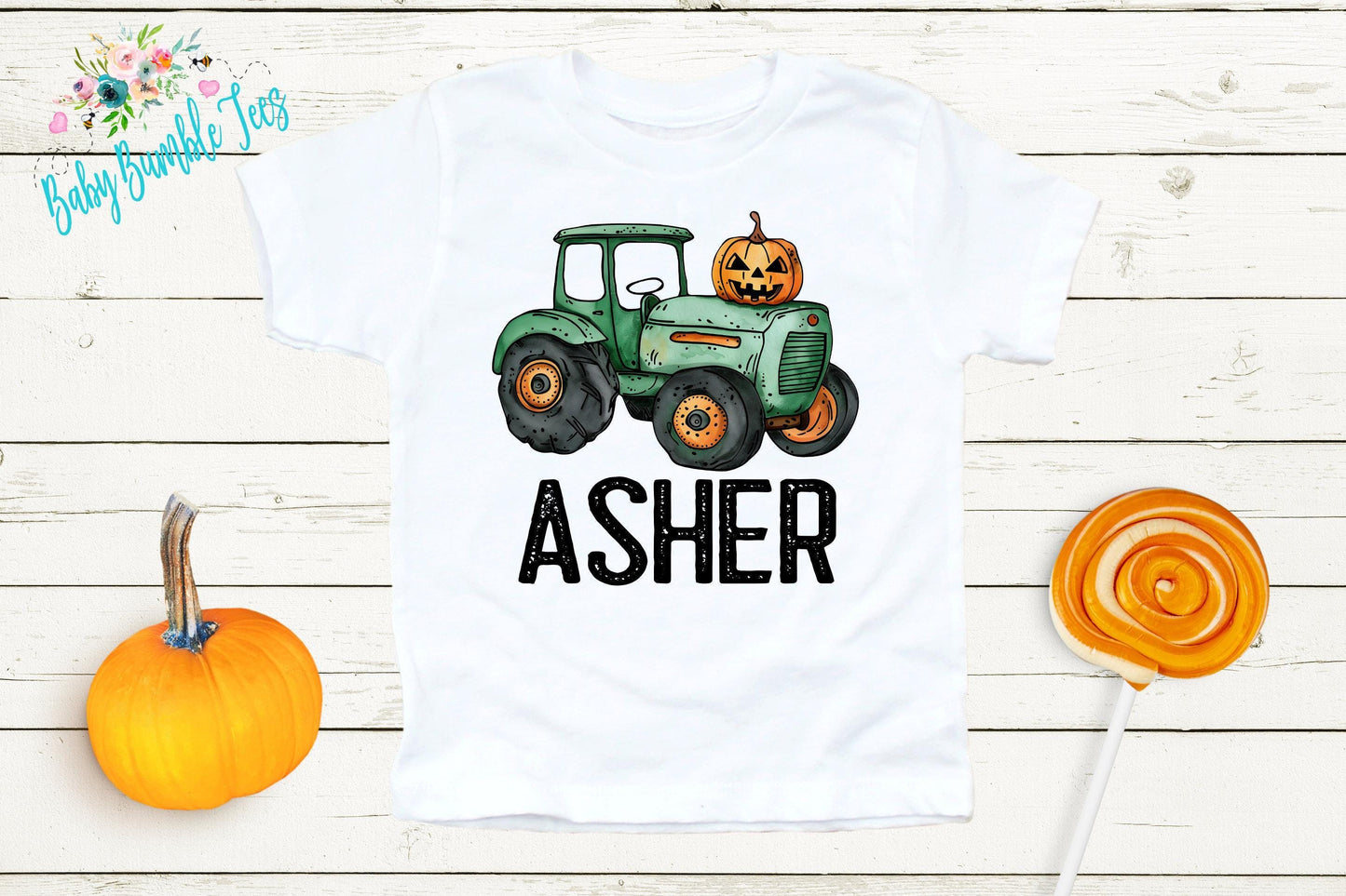 Boys Fall Tractor Shirt - Personalized Name T-Shirt