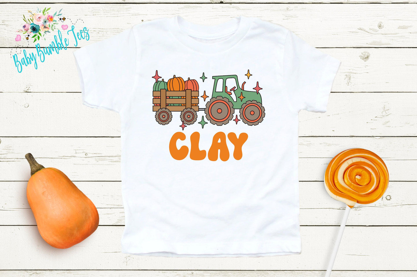 Boys Fall Tractor Shirt - Kids Farm Pumpkin Patch Tee