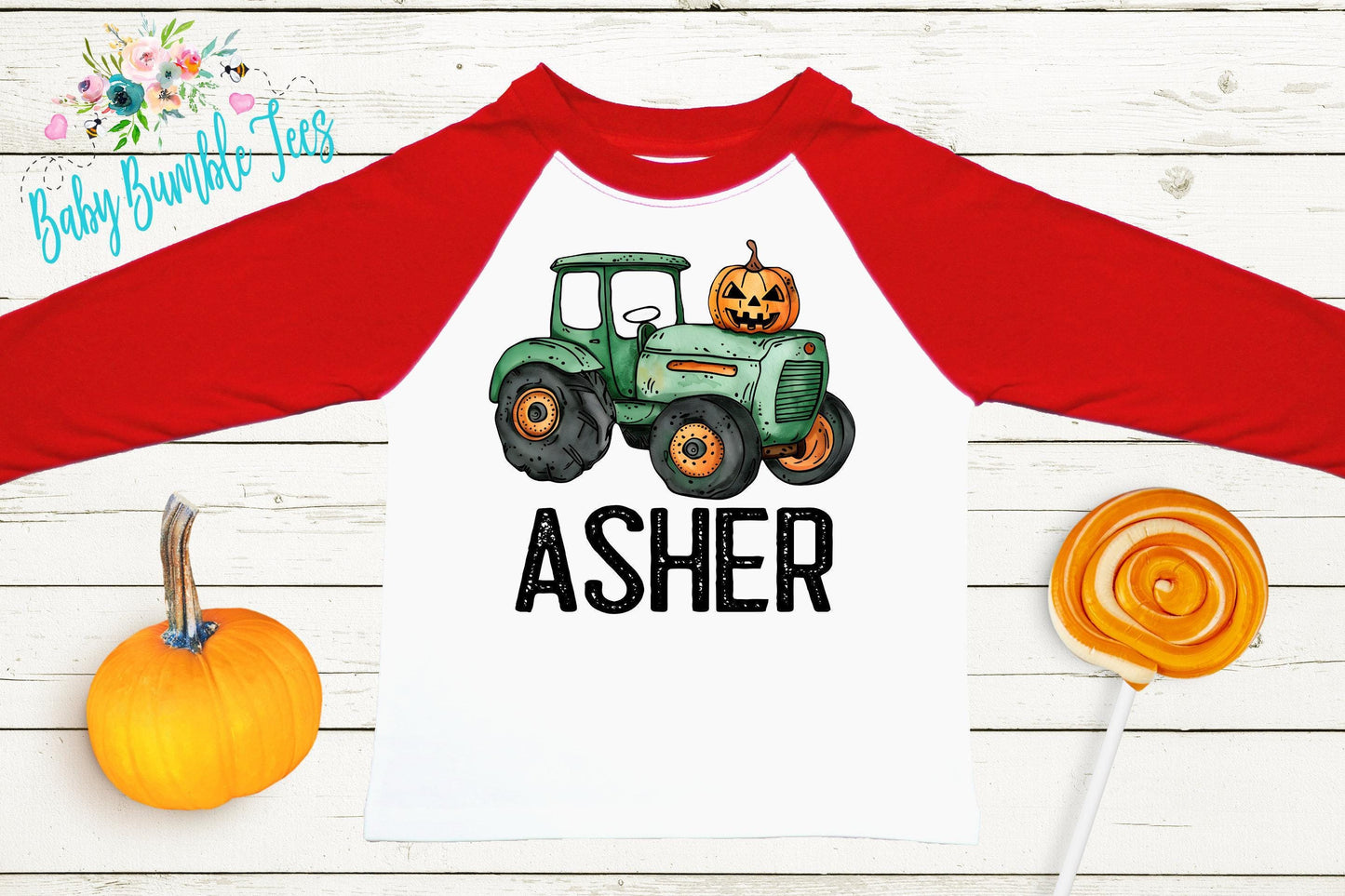 Boys Fall Tractor Shirt - Personalized Name T-Shirt