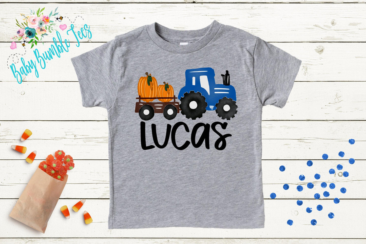 Boys Fall Tractor Shirt - Kids Farm Pumpkin Patch Shirt