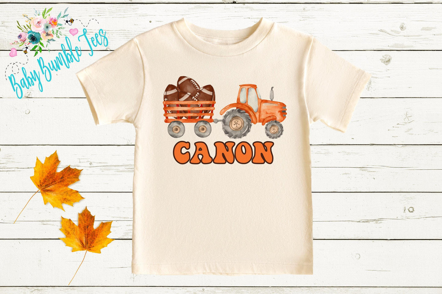 Boys Football Tractor Shirt - Personalized Name T-Shirt