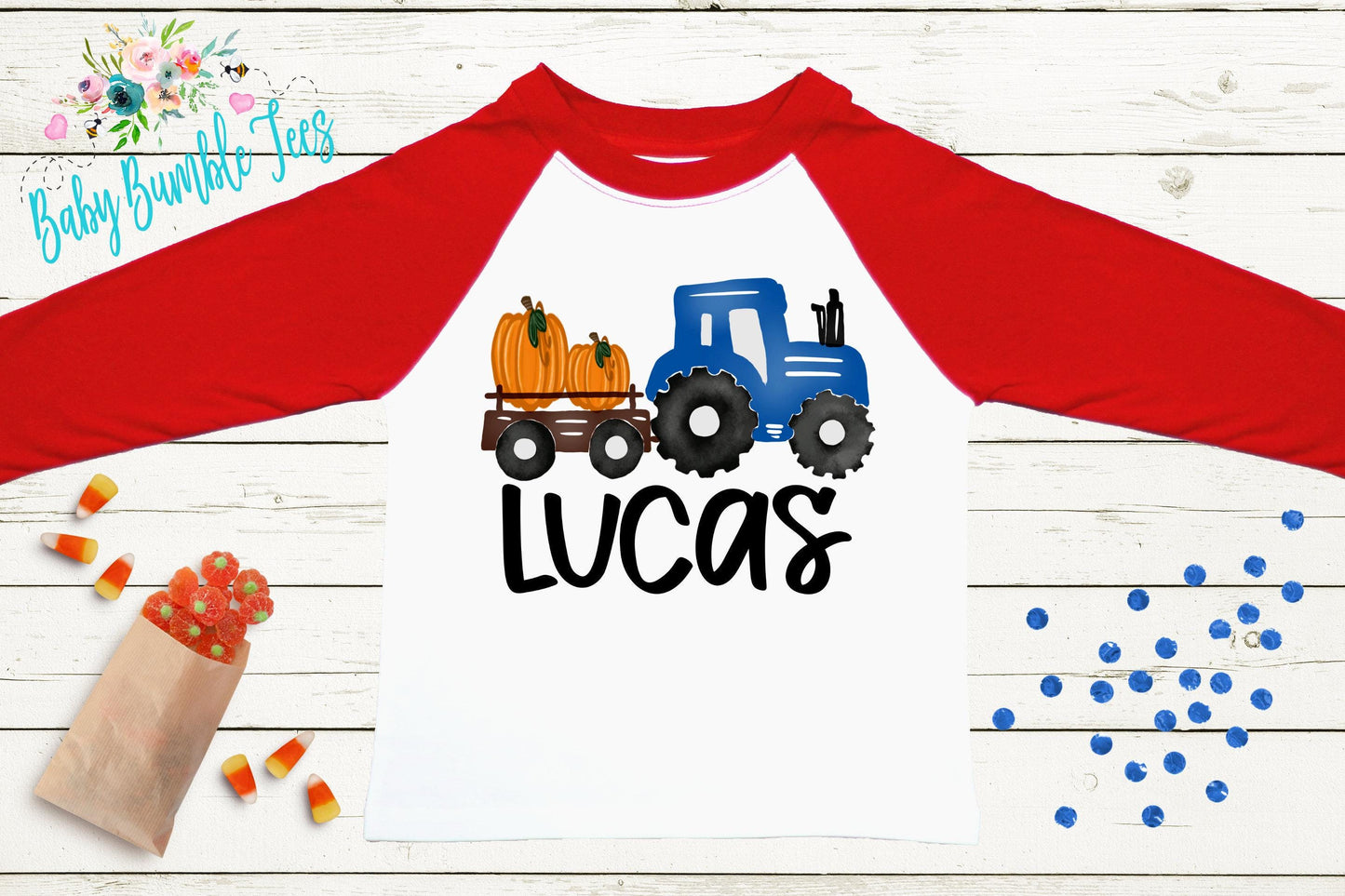 Boys Fall Tractor Shirt - Kids Farm Pumpkin Patch Shirt
