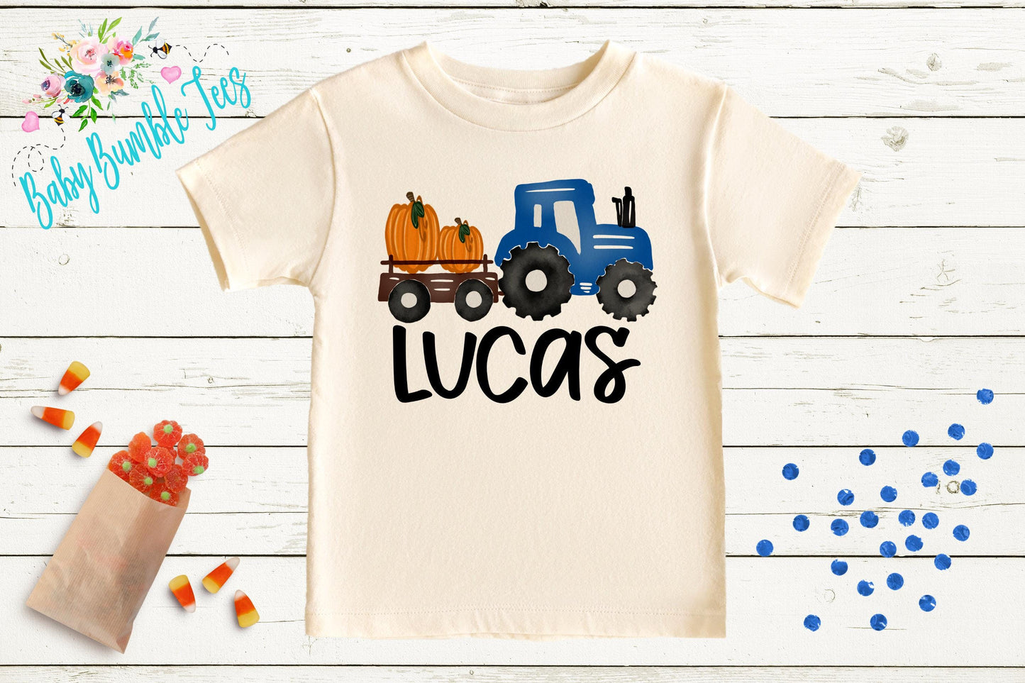 Boys Fall Tractor Shirt - Kids Farm Pumpkin Patch Shirt