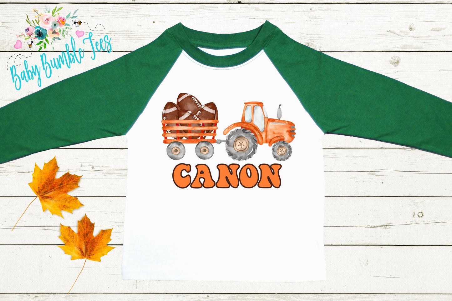 Boys Football Tractor Shirt - Personalized Name T-Shirt