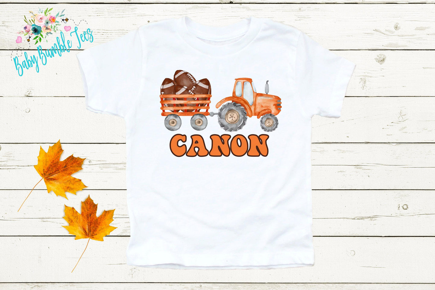 Boys Football Tractor Shirt - Personalized Name T-Shirt