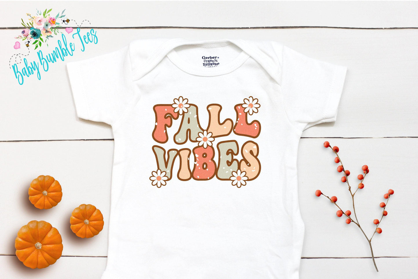Fall Vibes Bodysuit - Retro Pumpkin Patch Bodysuit