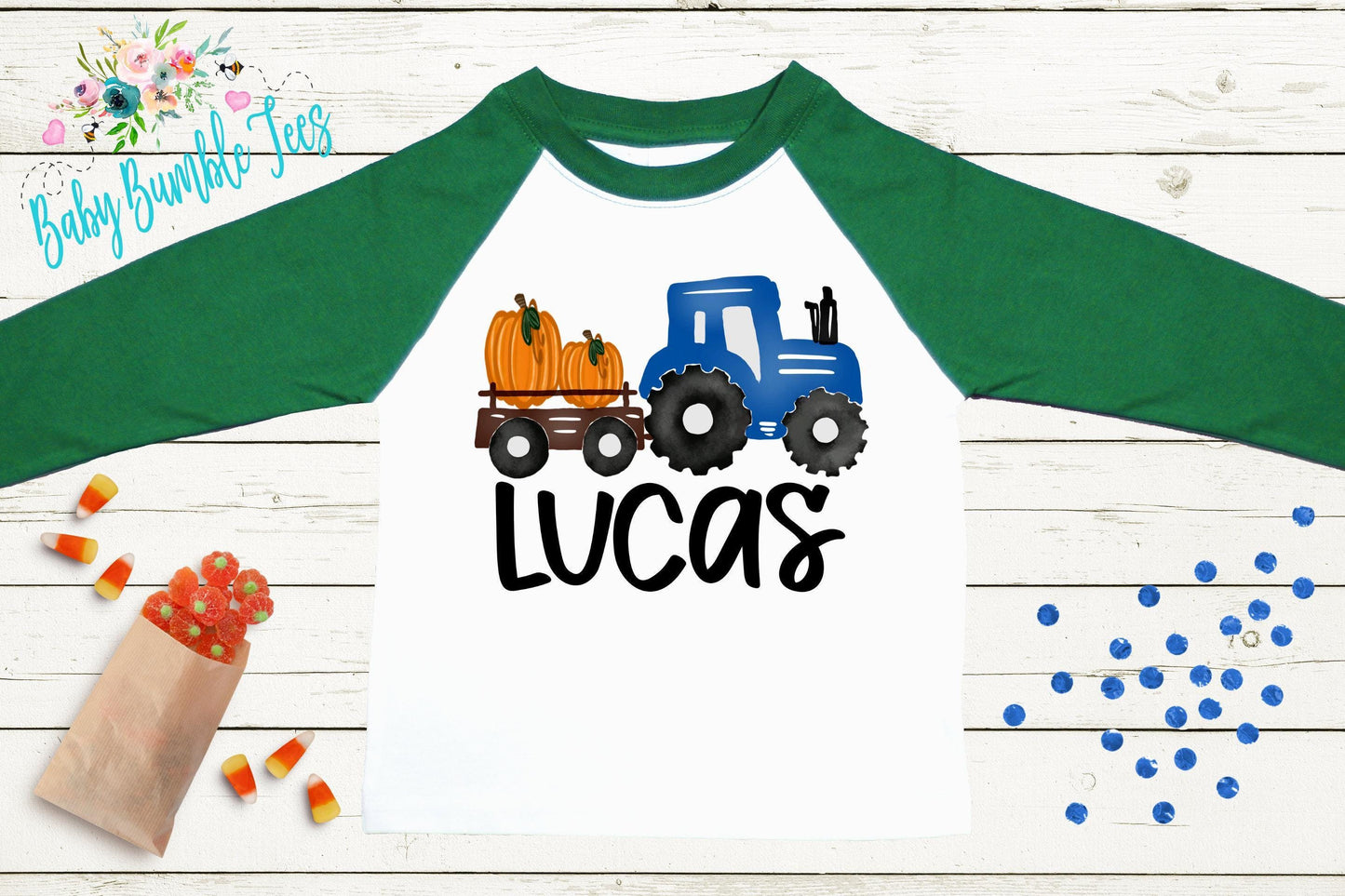 Boys Fall Tractor Shirt - Kids Farm Pumpkin Patch Shirt