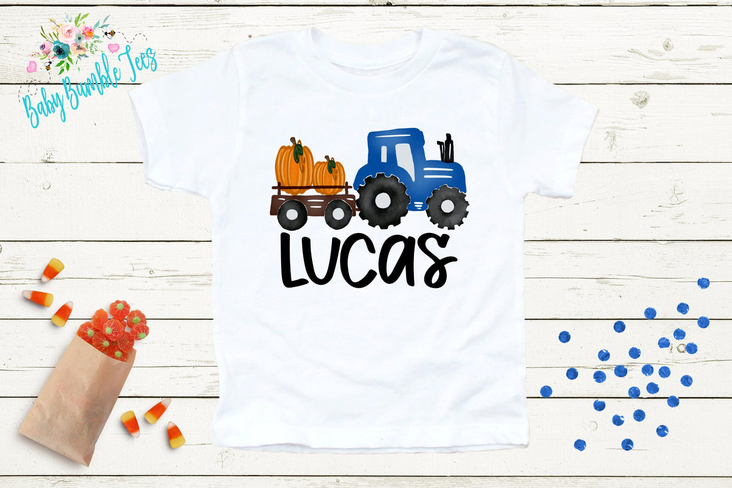 Boys Fall Tractor Shirt - Kids Farm Pumpkin Patch Shirt
