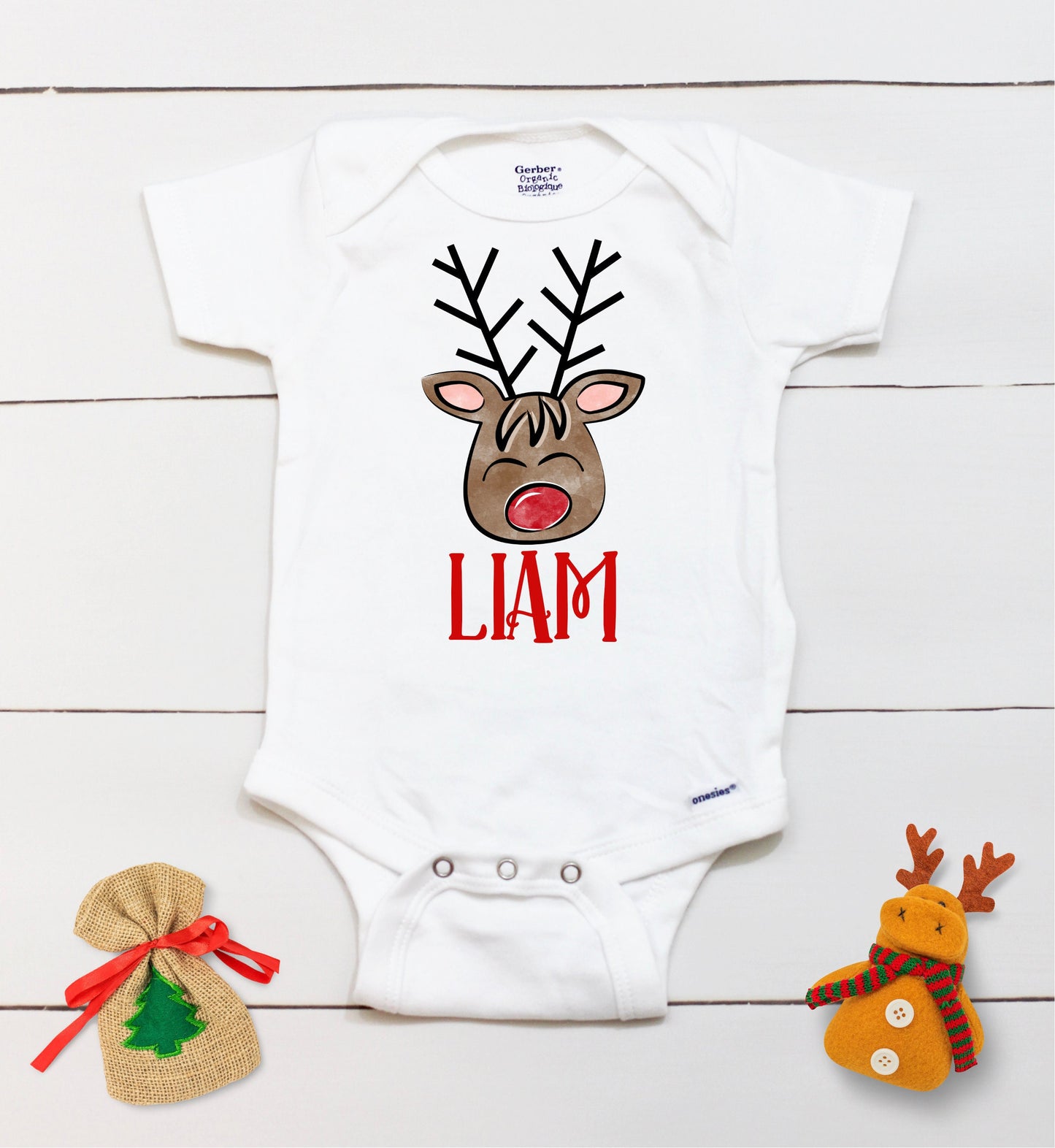 Reindeer Name // Personalized Name // Christmas // Baby Boy // Holiday // Kids Shirt // First Christmas // Reindeer // Gift