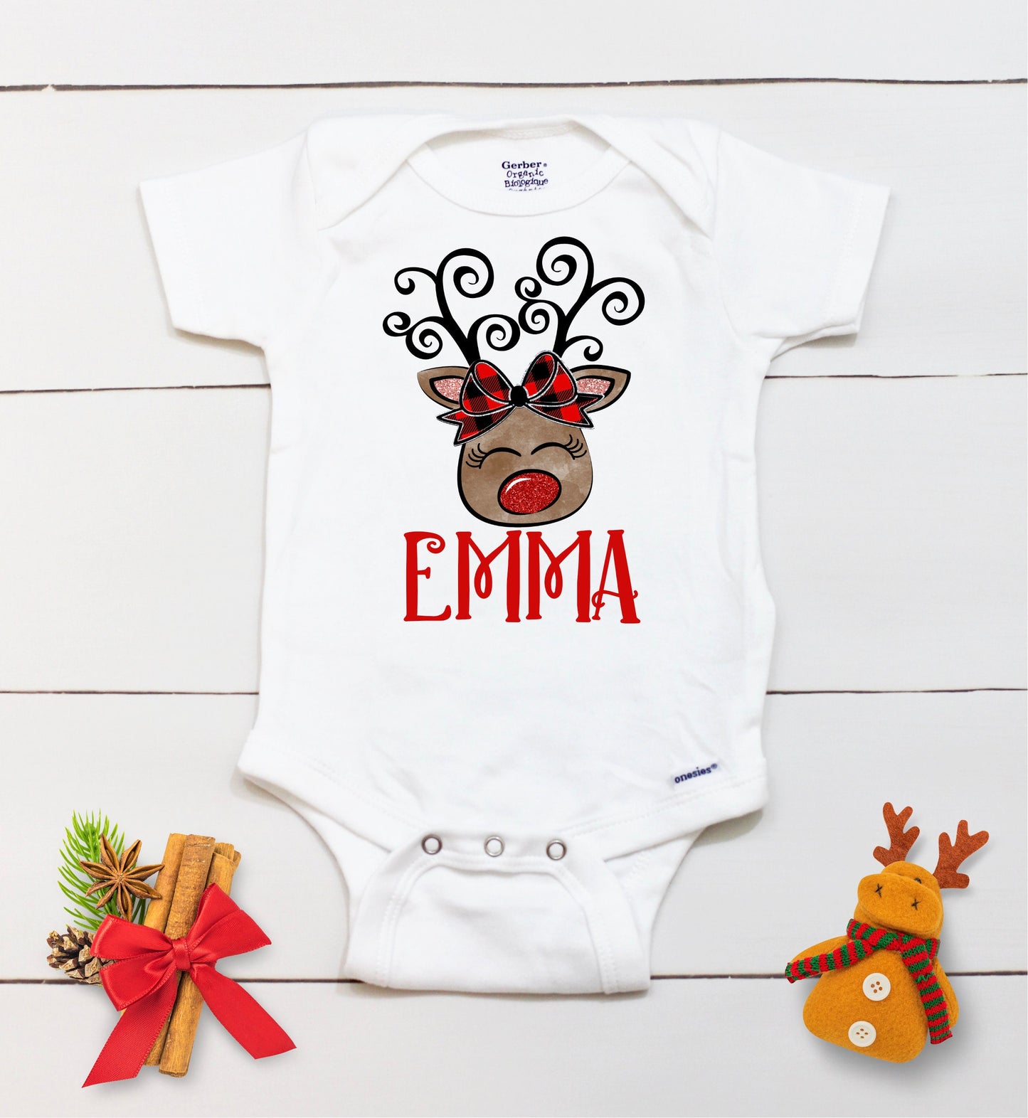 Reindeer Name // Personalized Name // Christmas // Baby Girl // Holiday // Gift // Kids Shirt // First Christmas // Reindeer