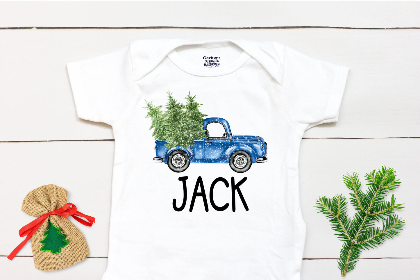 Christmas Truck // Personalized Name // Christmas // Boy // Truck // My First Christmas // Christmas tree // Toddler