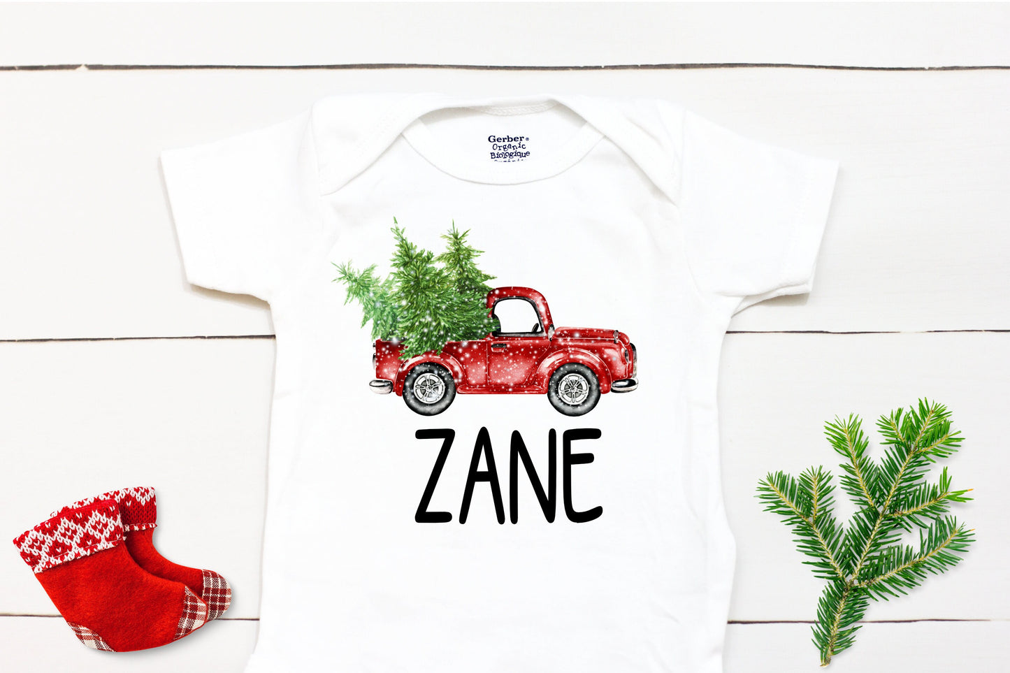 Christmas Truck // Personalized Name // Christmas // Boy // Truck // My First Christmas // Christmas tree // Toddler