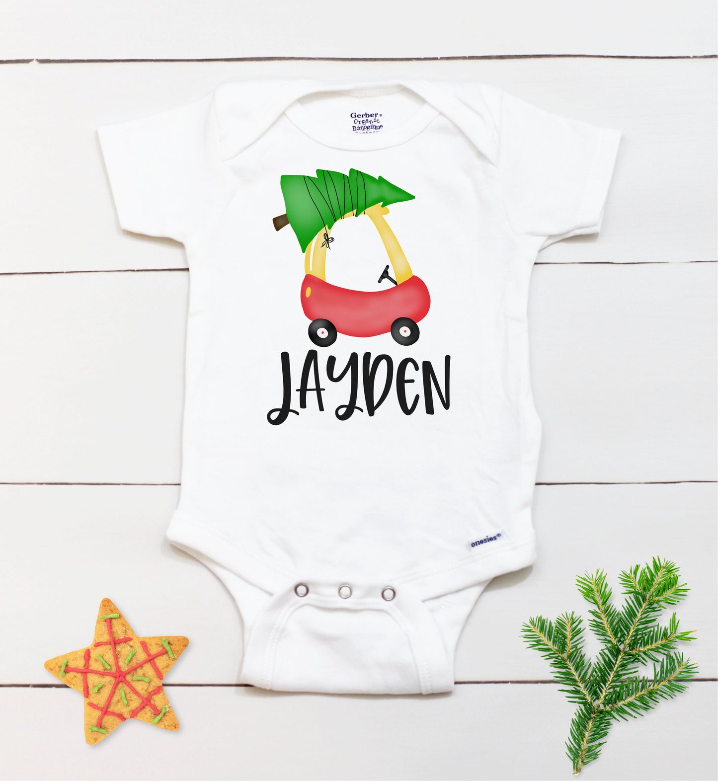 Christmas Car // Personalized Name // Christmas // Boy // Truck // My First Christmas // Christmas tree // Toddler