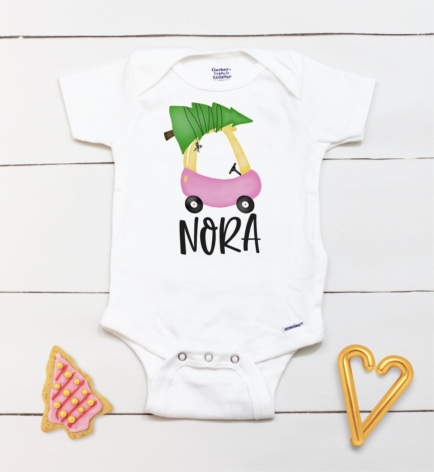Christmas Car // Personalized Name // Christmas // Girl // Truck // My First Christmas // Christmas tree // Toddler