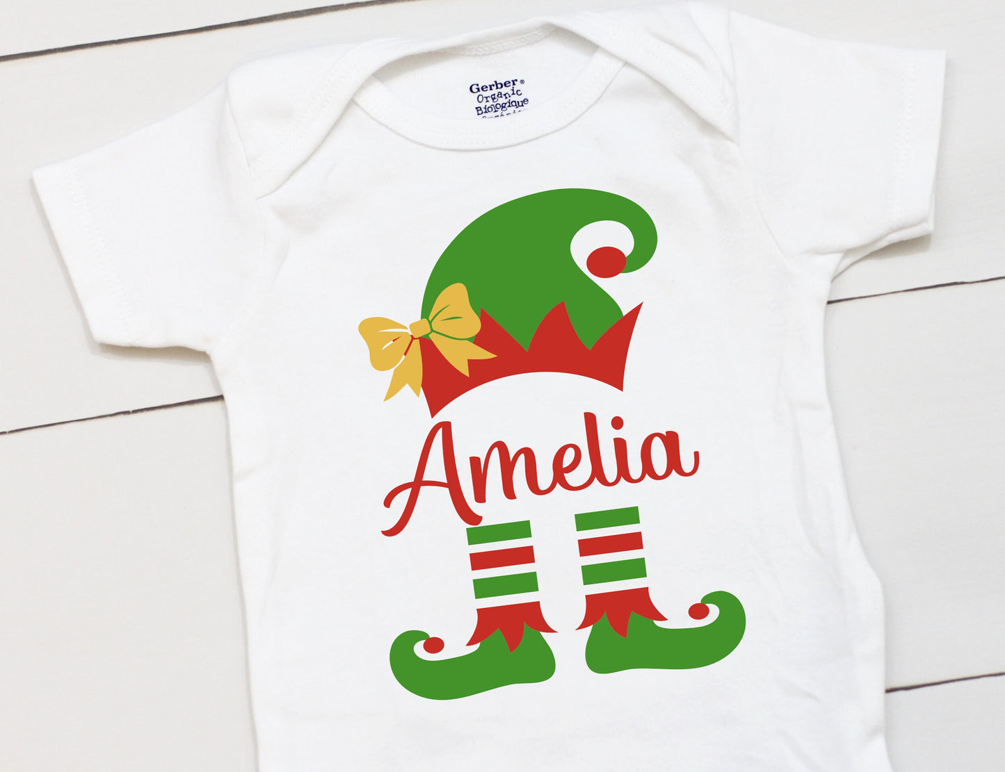 Elf Name // Personalized Name // Christmas // Baby Girl // Holiday // First Christmas // Elf Hat // Elf Shoes // Kids Shirt