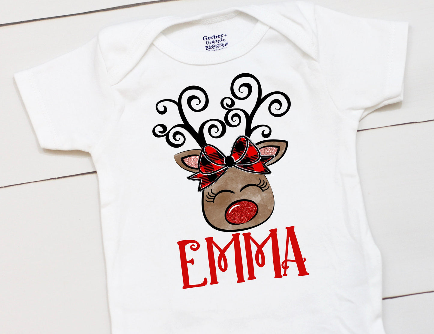 Reindeer Name // Personalized Name // Christmas // Baby Girl // Holiday // Gift // Kids Shirt // First Christmas // Reindeer