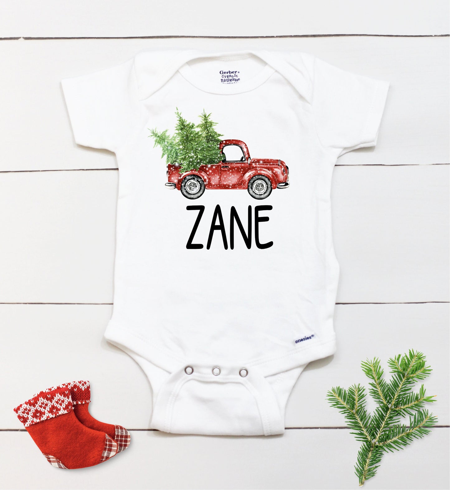 Christmas Truck // Personalized Name // Christmas // Boy // Truck // My First Christmas // Christmas tree // Toddler