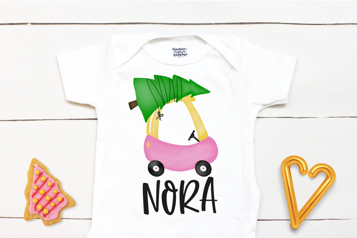 Christmas Car // Personalized Name // Christmas // Girl // Truck // My First Christmas // Christmas tree // Toddler