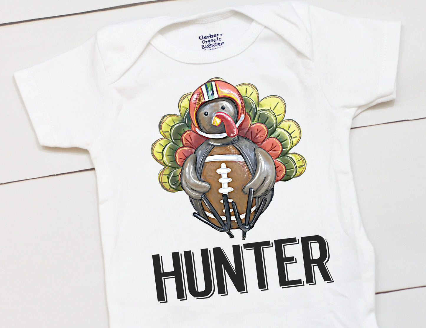 Football Turkey Name // Baby Boy // First Thanksgiving // Fall // Newborn // Thanksgiving Shirt // Football Onesies® Brand