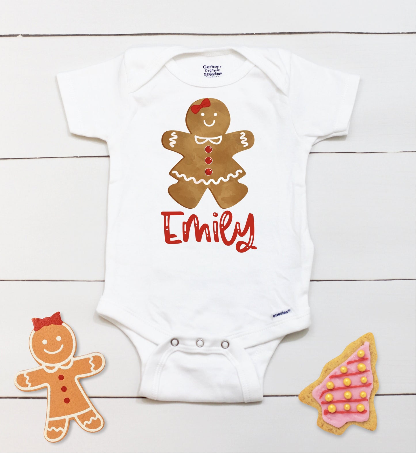 Gingerbread Girls Name // Personalized Name // Christmas // Baby Girl // Holiday // Gift // Kids Shirt // First Christmas