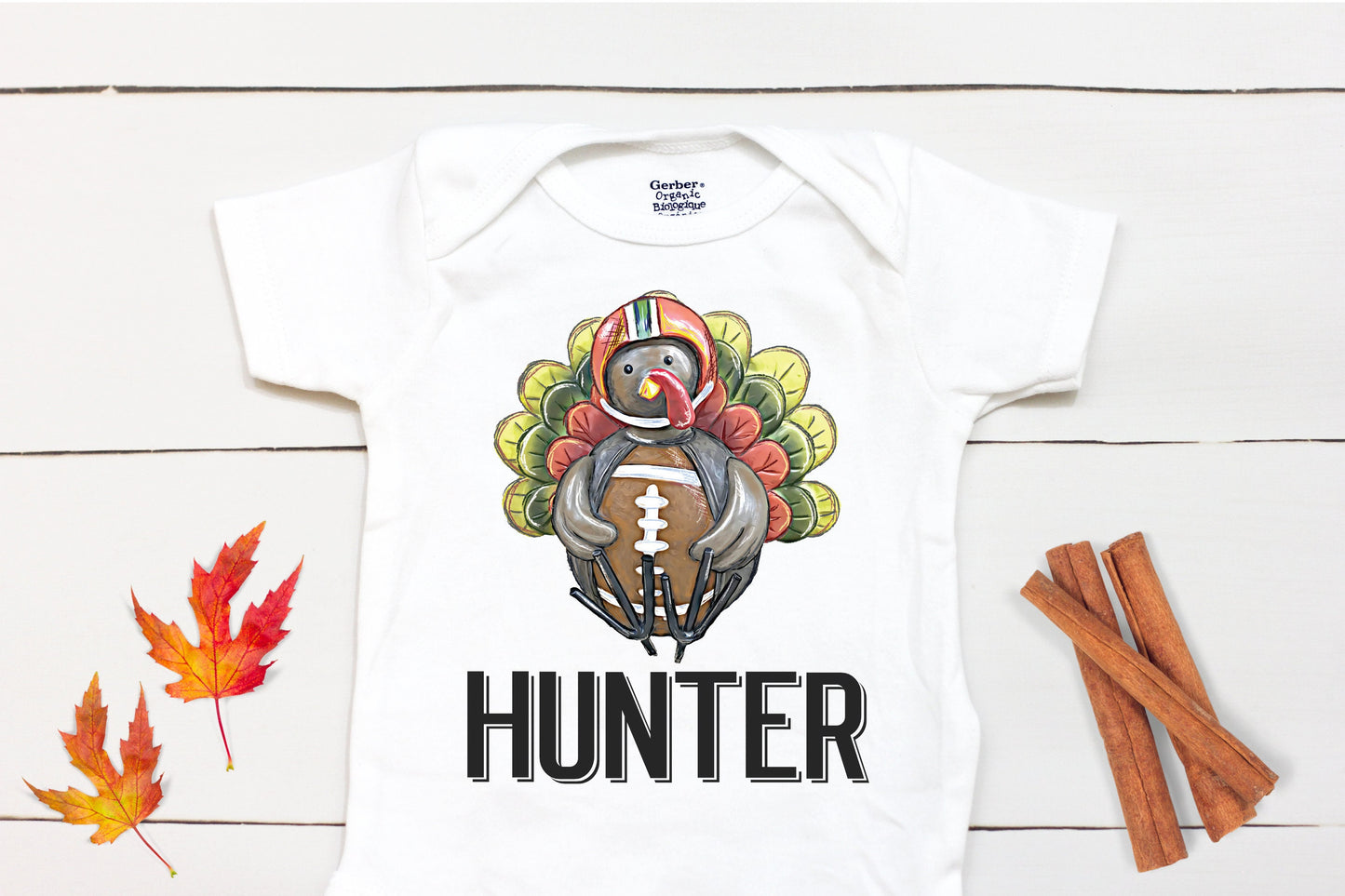 Football Turkey Name // Baby Boy // First Thanksgiving // Fall // Newborn // Thanksgiving Shirt // Football Onesies® Brand