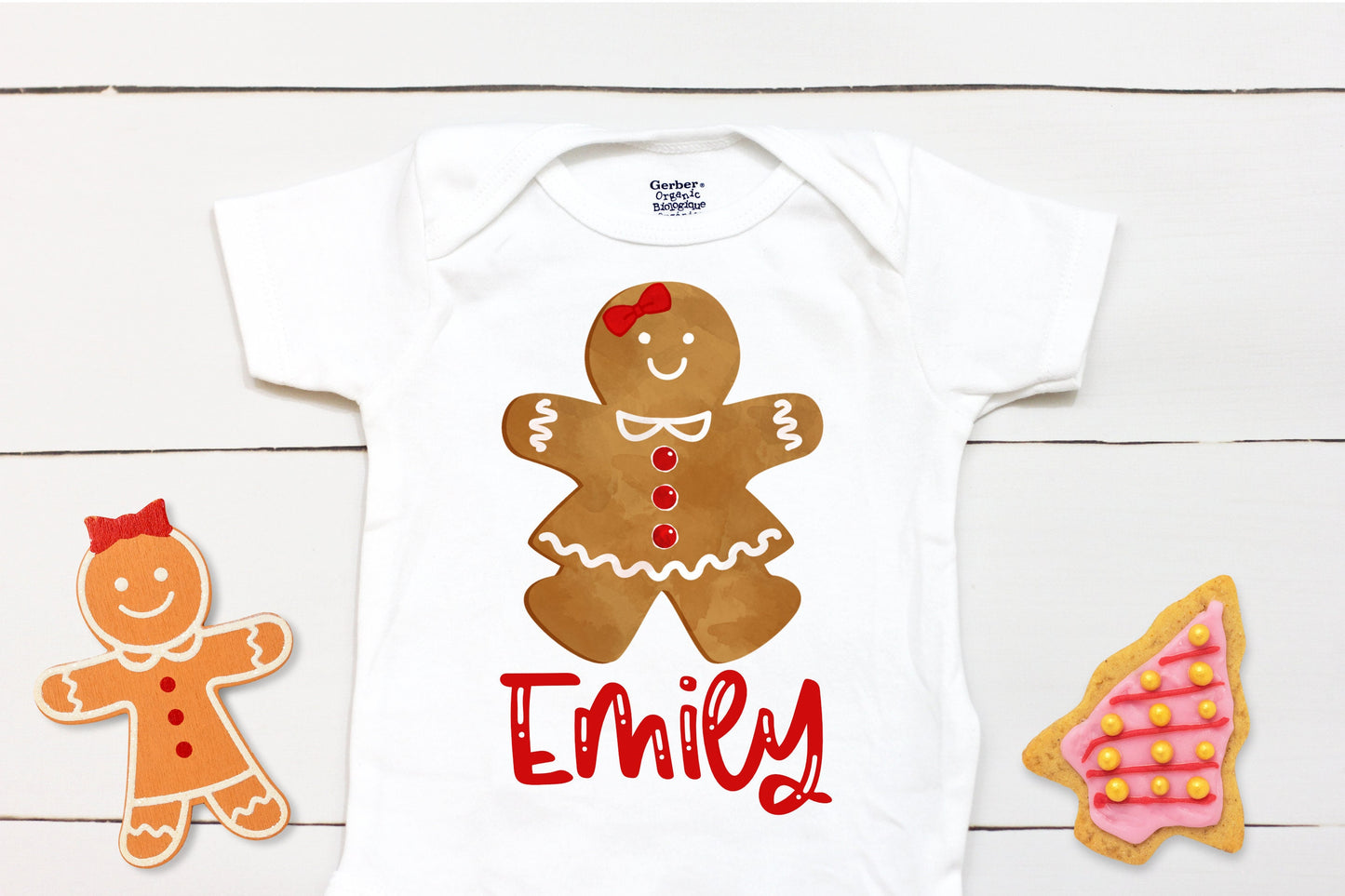 Gingerbread Girl Name // Personalized Name // Christmas // Baby Girl // Holiday // Gift // Kids Shirt // First Christmas