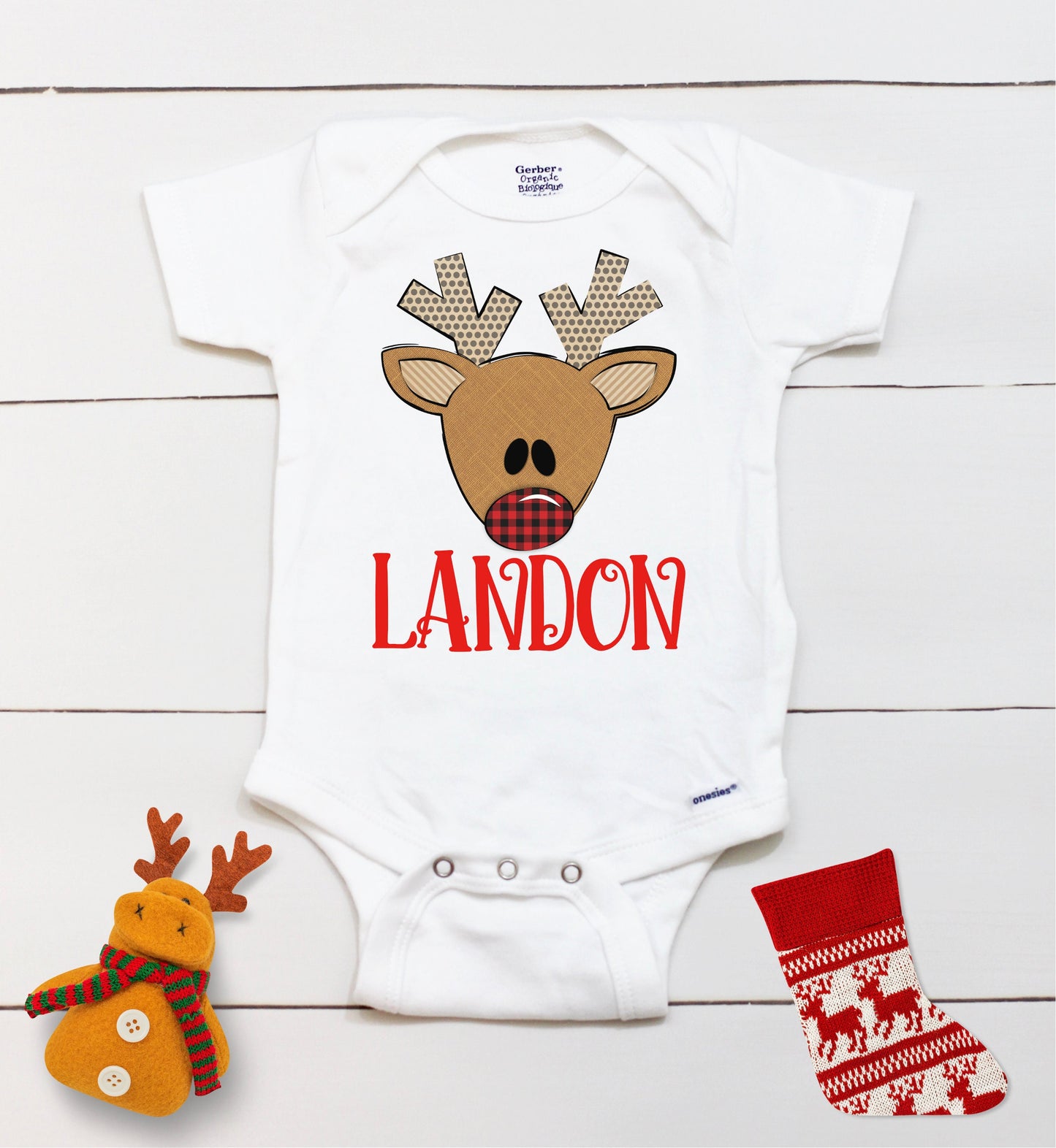Reindeer Name // Personalized Name // Christmas // Baby Boy // Holiday // Kids Shirt // First Christmas // Reindeer // Gift