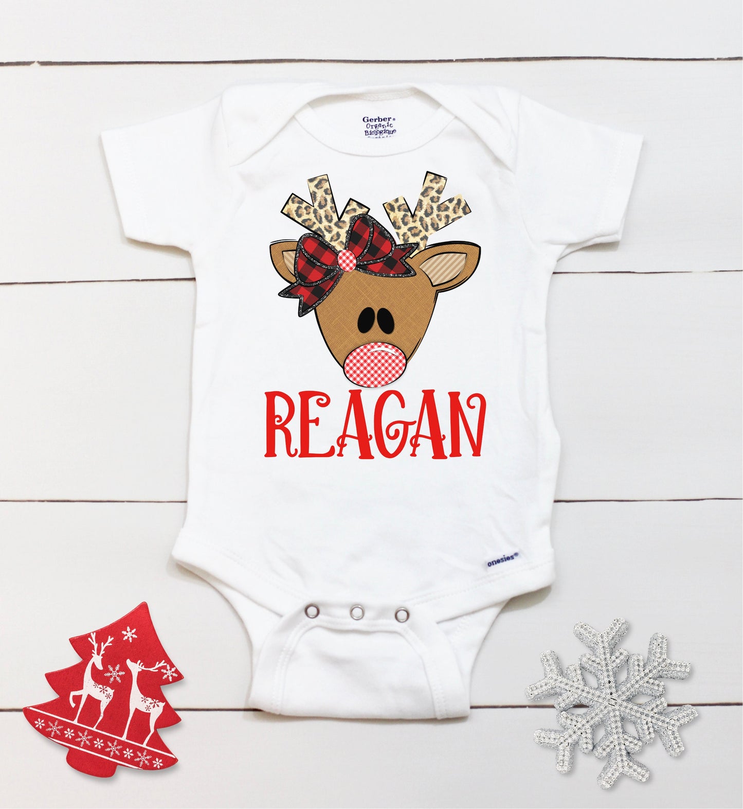Reindeer Name // Personalized Name // Christmas // Baby Girl // Holiday // Gift // Kids Shirt // First Christmas // Reindeer