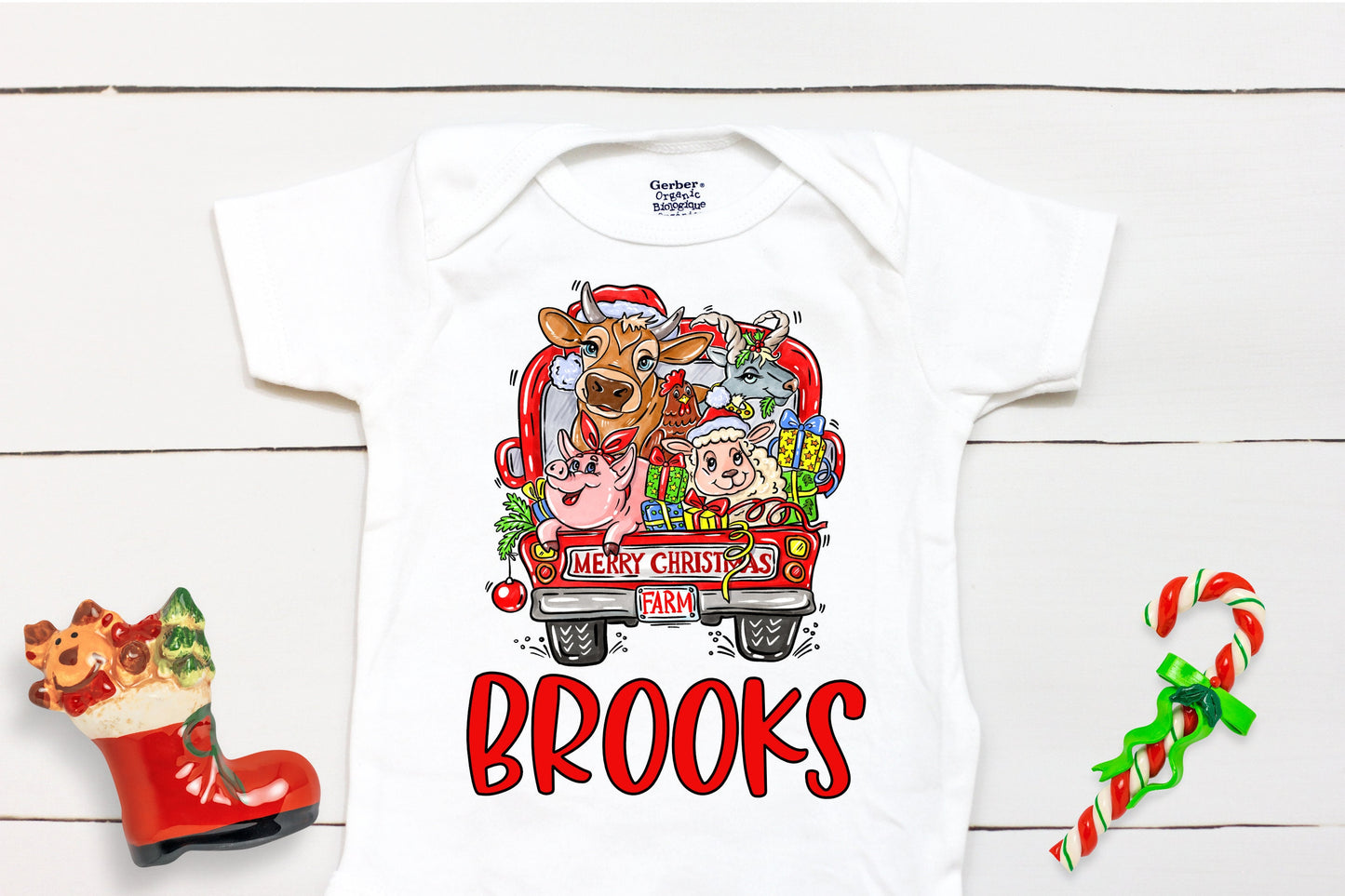 Christmas Truck // Personalized Name // Christmas // Boy // Truck // My First Christmas // Farm Truck // Toddler