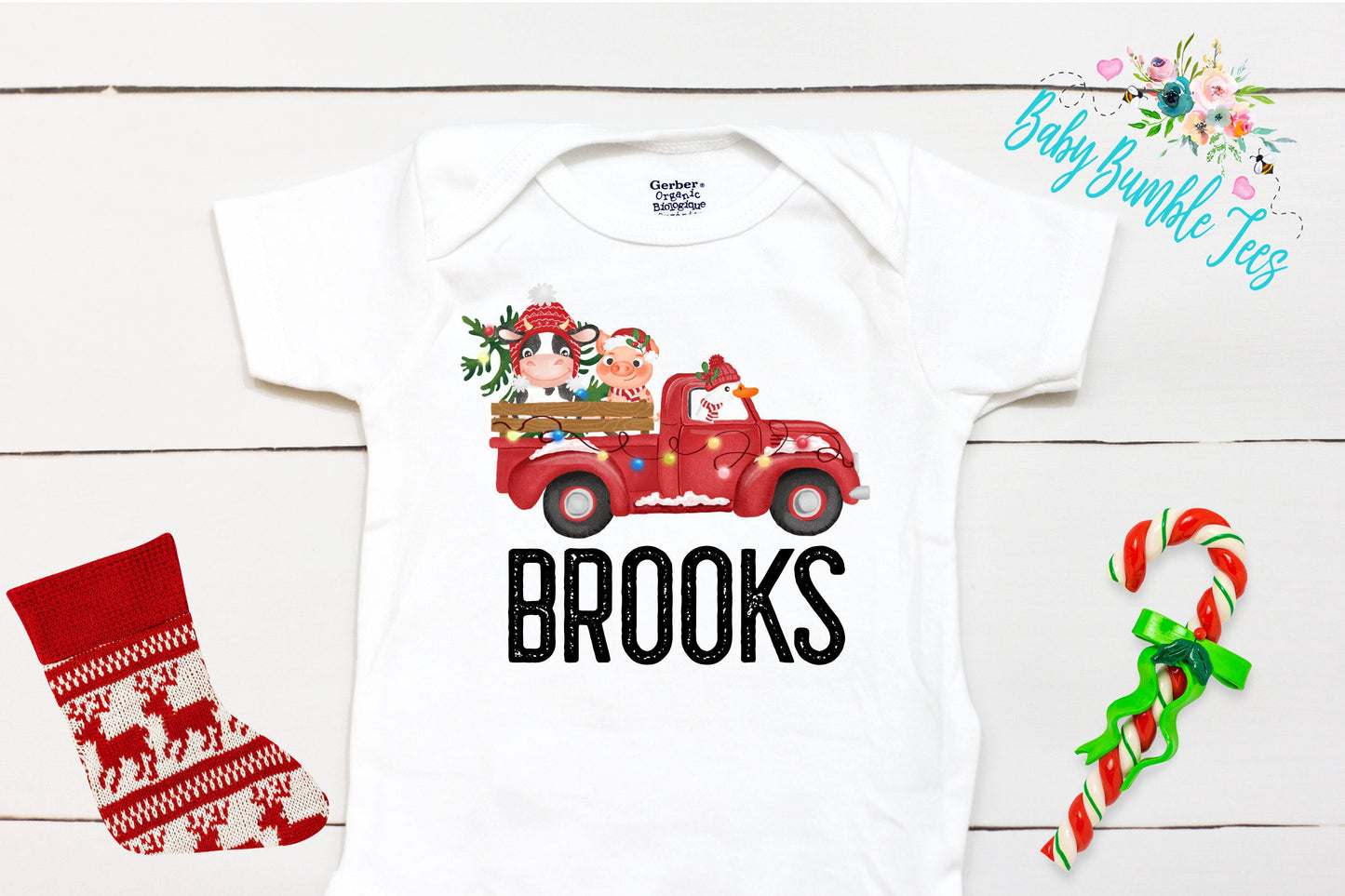 Christmas Truck // Personalized Name // Christmas // Boy // Truck // My First Christmas // Farm Truck // Toddler