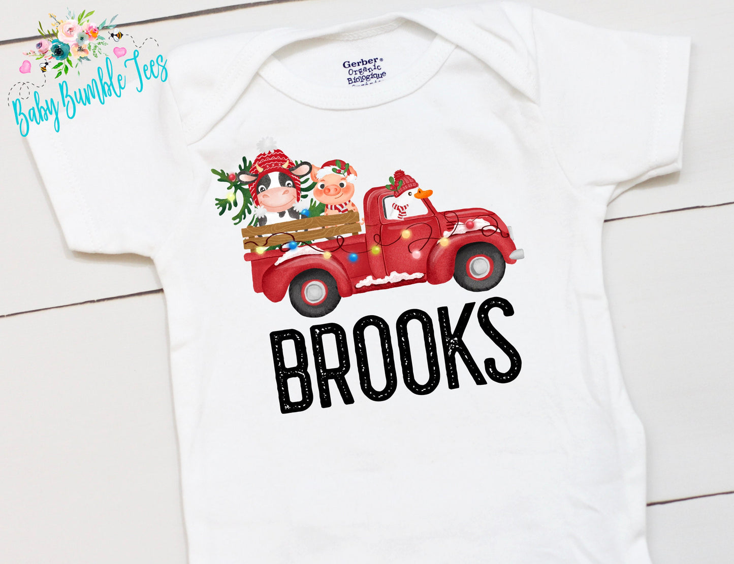 Christmas Truck // Personalized Name // Christmas // Boy // Truck // My First Christmas // Farm Truck // Toddler