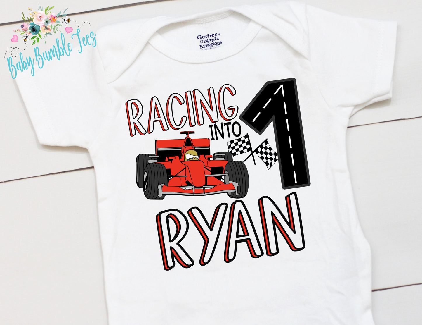 Racing Into One Birthday // Boy Birthday // 1st Birthday // Birthday Boy // First Birthday // Race Car Birthday
