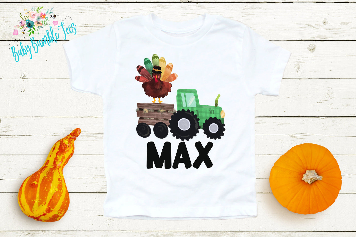 Turkey Tractor Shirt // Kids Thanksgiving Shirt // Turkey t shirt // Boys Thanksgiving Shirt // Toddler Shirt // Kids Fall Shirt // Tractor