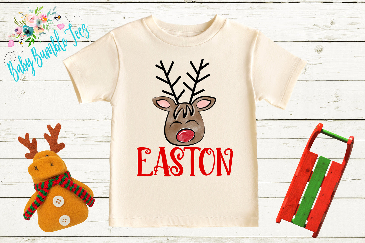Boys Reindeer Shirt // Kids Christmas Shirt // Personalized Name // Toddler Christmas Shirt // Holiday Shirt // Reindeer Shirt // Gift