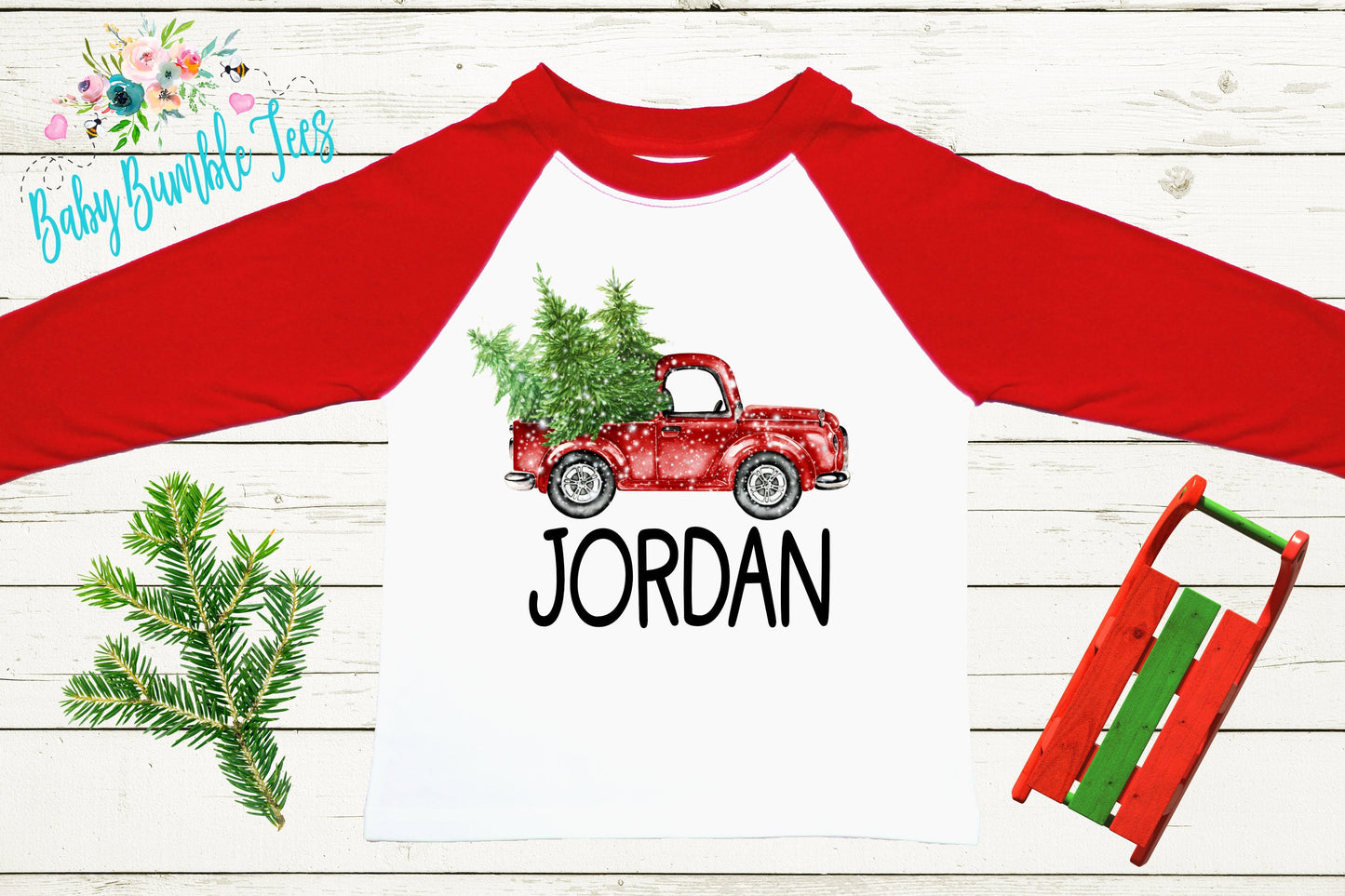 Christmas Truck Shirt // Personalized Name // Christmas // Boy T Shirt // Truck // My First Christmas // Christmas Tree // Toddler Shirt