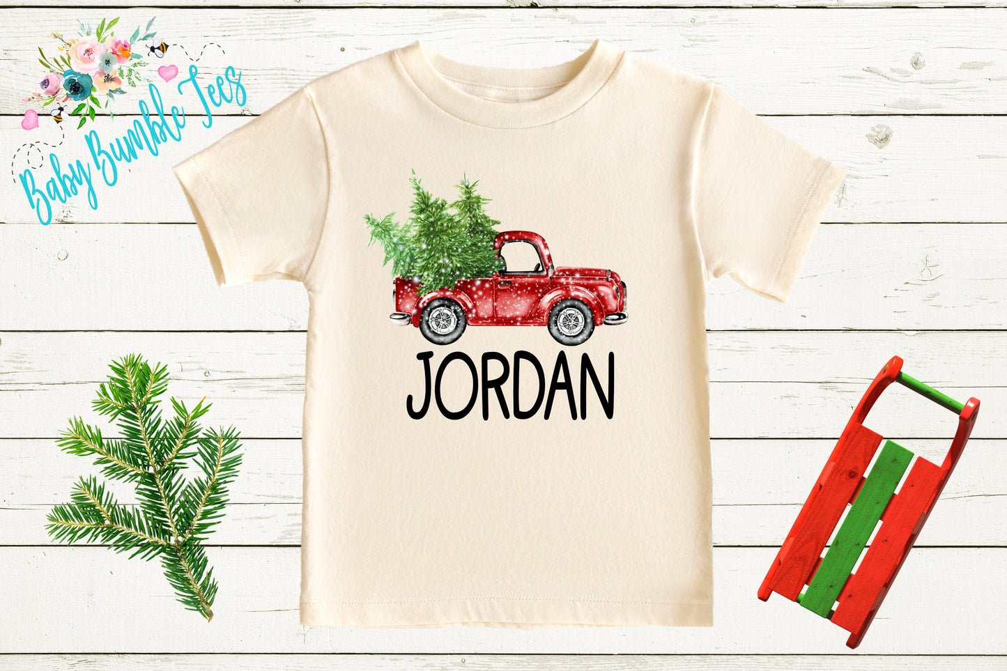 Christmas Truck Shirt // Personalized Name // Christmas // Boy T Shirt // Truck // My First Christmas // Christmas Tree // Toddler Shirt