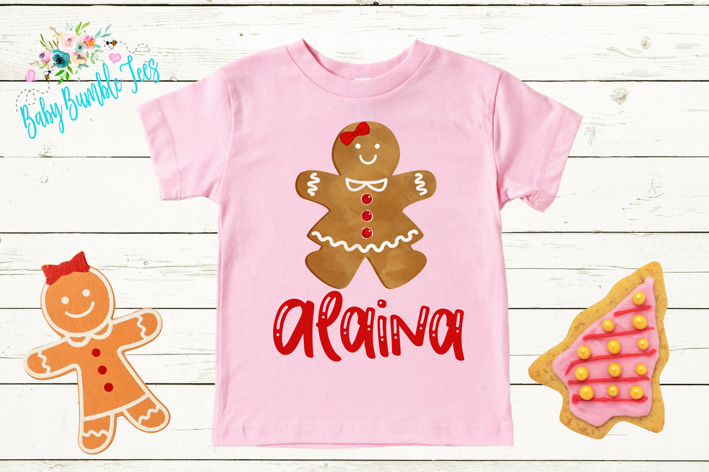 Gingerbread Girl Name Shirt // Personalized Name // Christmas // Toddler Shirt // Holiday // Kids Shirt // Gift // Girls Christmas Shirt