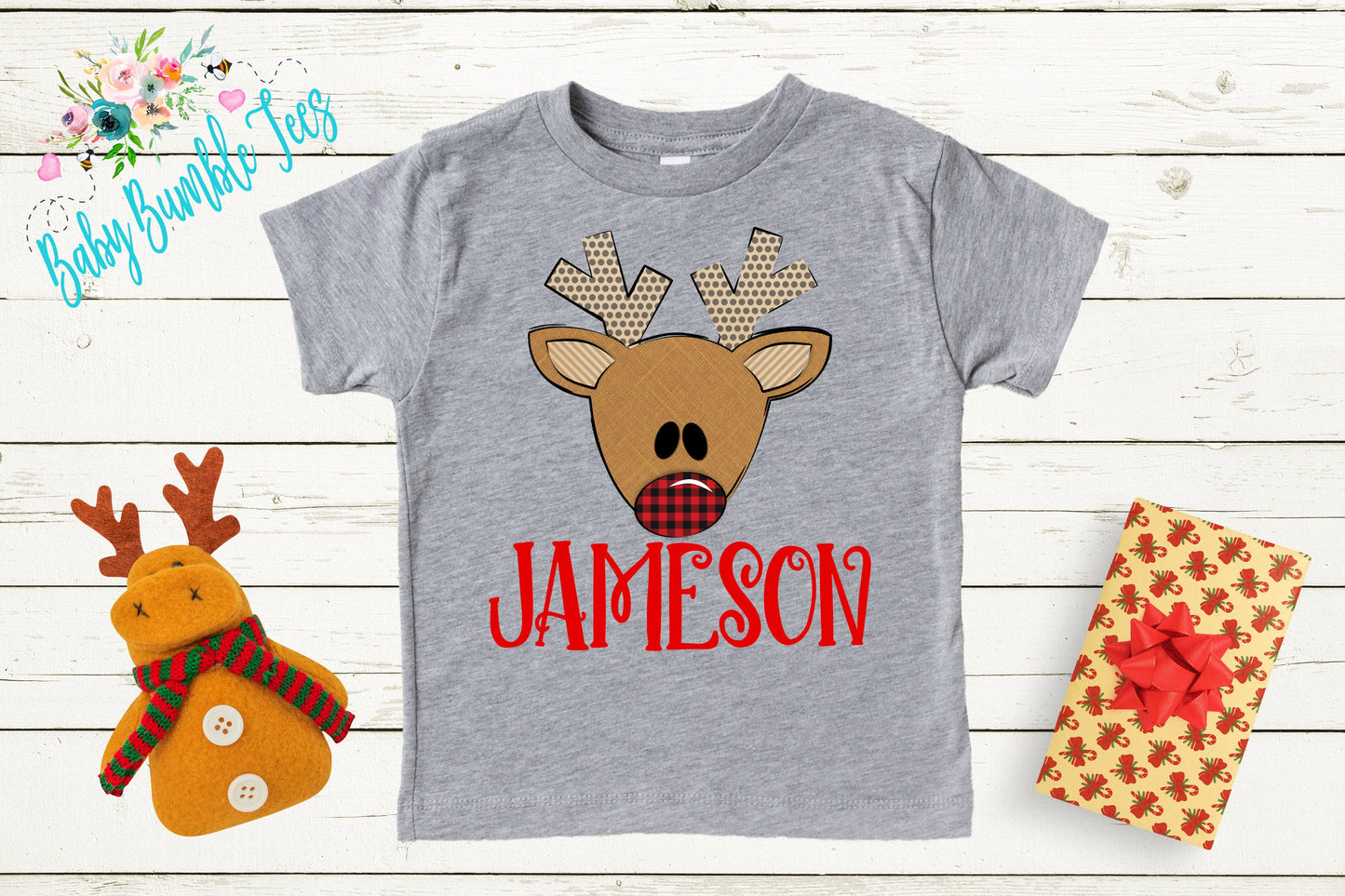 Reindeer Name Shirt // Personalized Name // Christmas // Toddler Shirt // Holiday // Kids Shirt // Gift // First Christmas // Reindeer