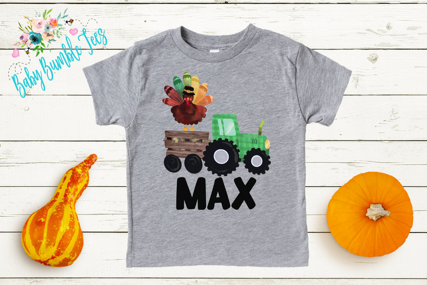 Turkey Tractor Shirt // Kids Thanksgiving Shirt // Turkey t shirt // Boys Thanksgiving Shirt // Toddler Shirt // Kids Fall Shirt // Tractor