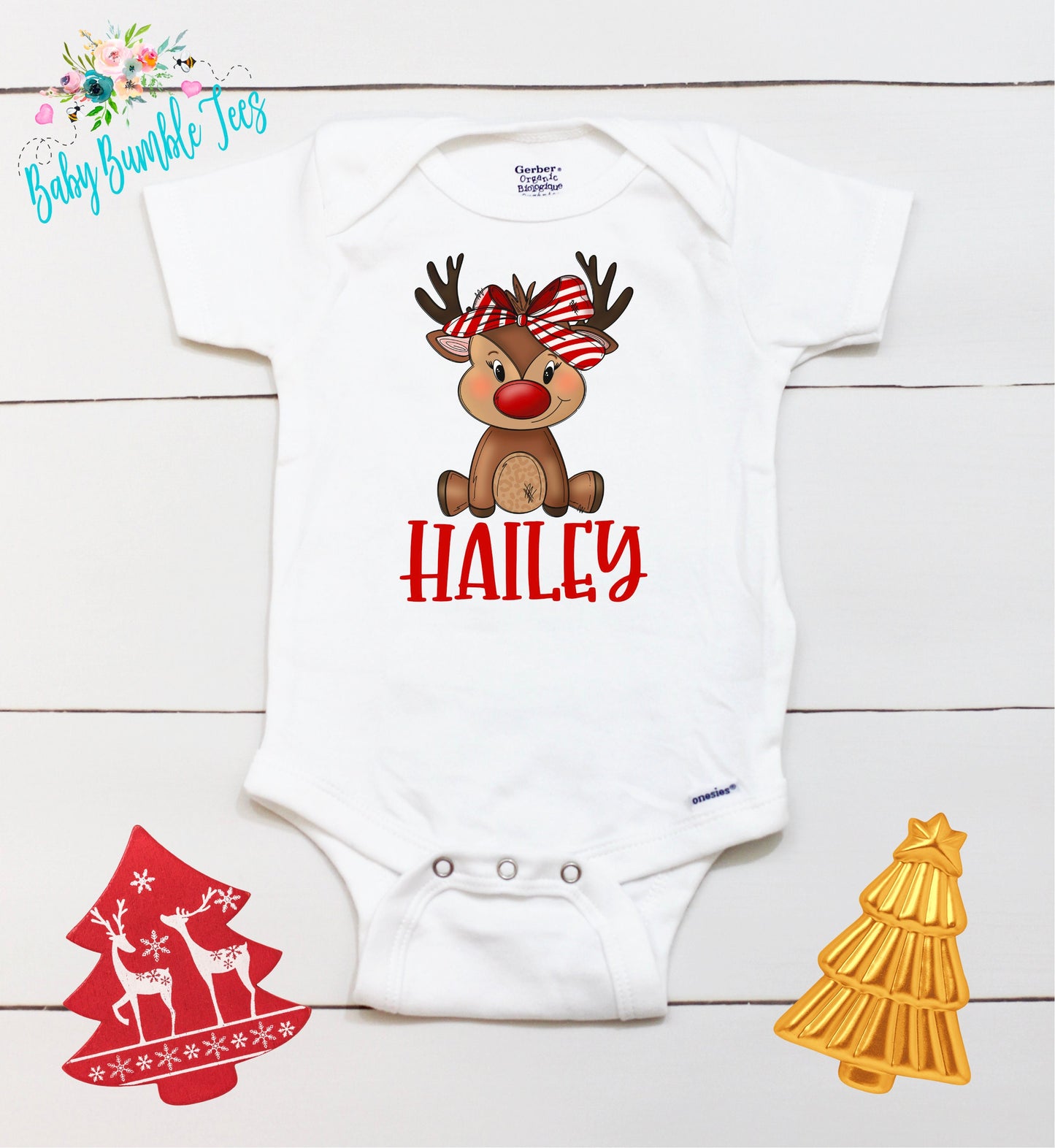 Reindeer Name // Personalized Name // Christmas // Baby Girl // Holiday // Gift // Kids Shirt // First Christmas // Reindeer