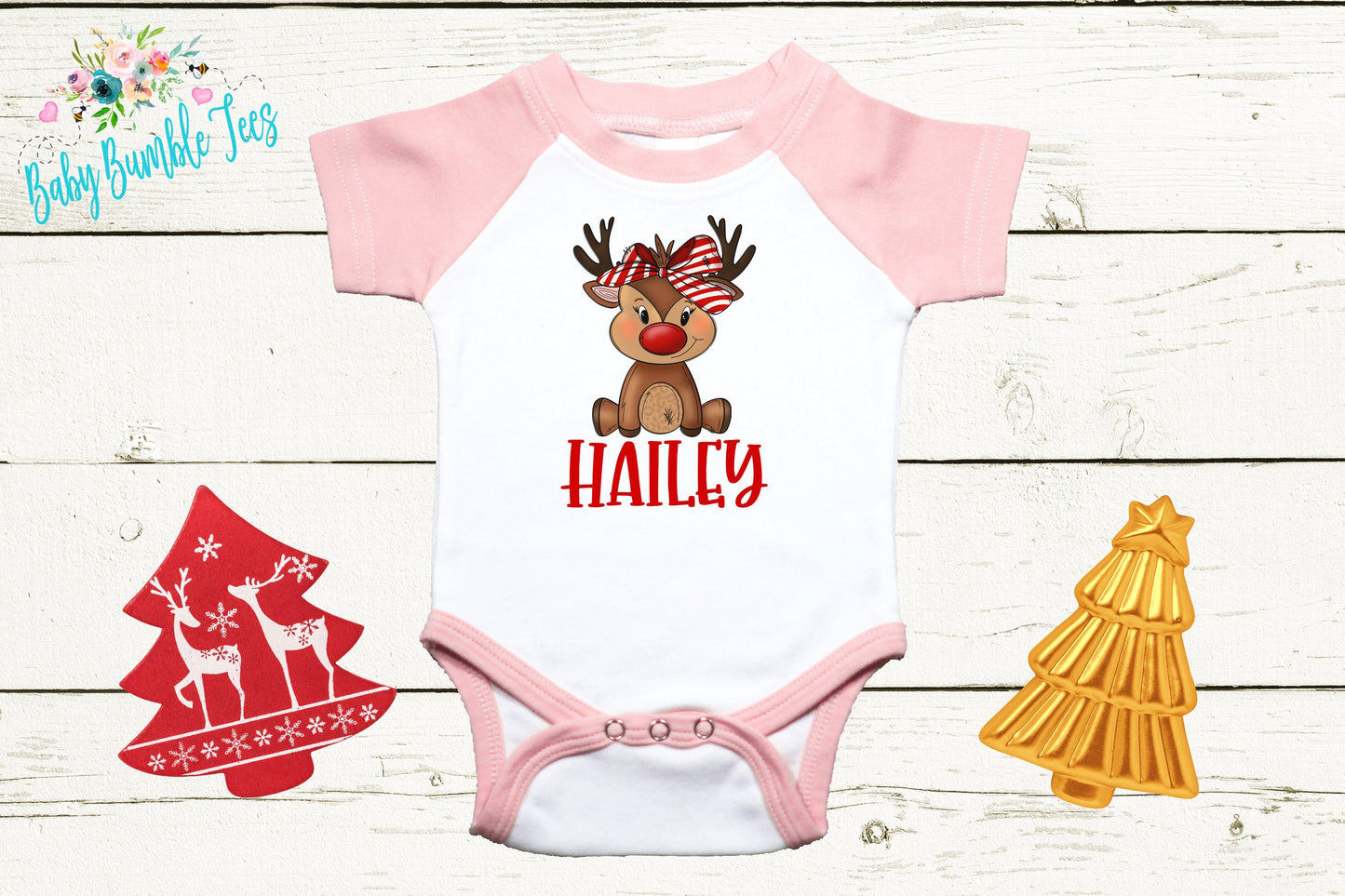 Reindeer Name // Personalized Name // Christmas // Baby Girl // Holiday // Gift // Kids Shirt // First Christmas // Reindeer